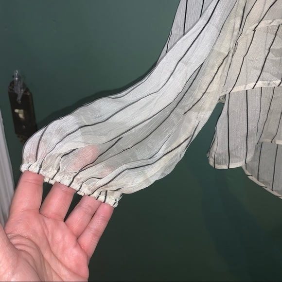 Line + Dot Semi Sheer Striped Blouse NWT - Picture 3 of 10